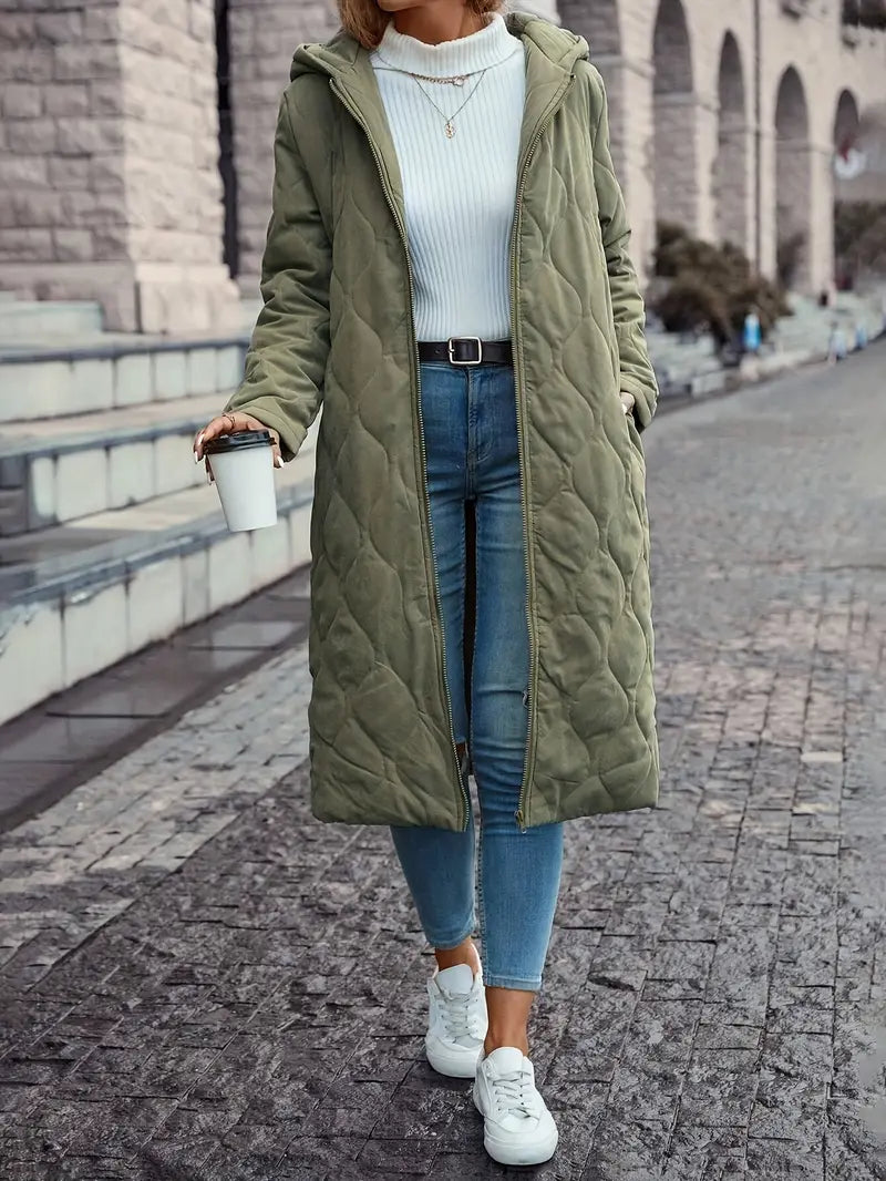 Damen Fleece Fleecejacke mit Polsterung & Kapuze | Drune