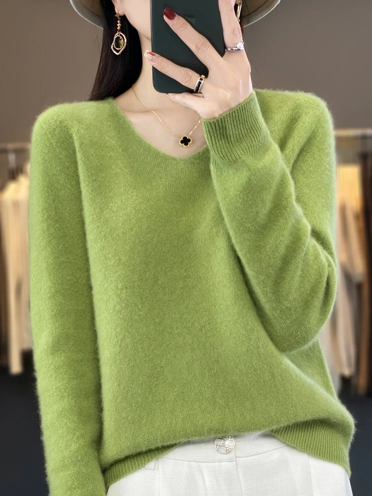 MonAmi V-Ausschnitt Leichtgewicht Kaschmir Pullover Damen