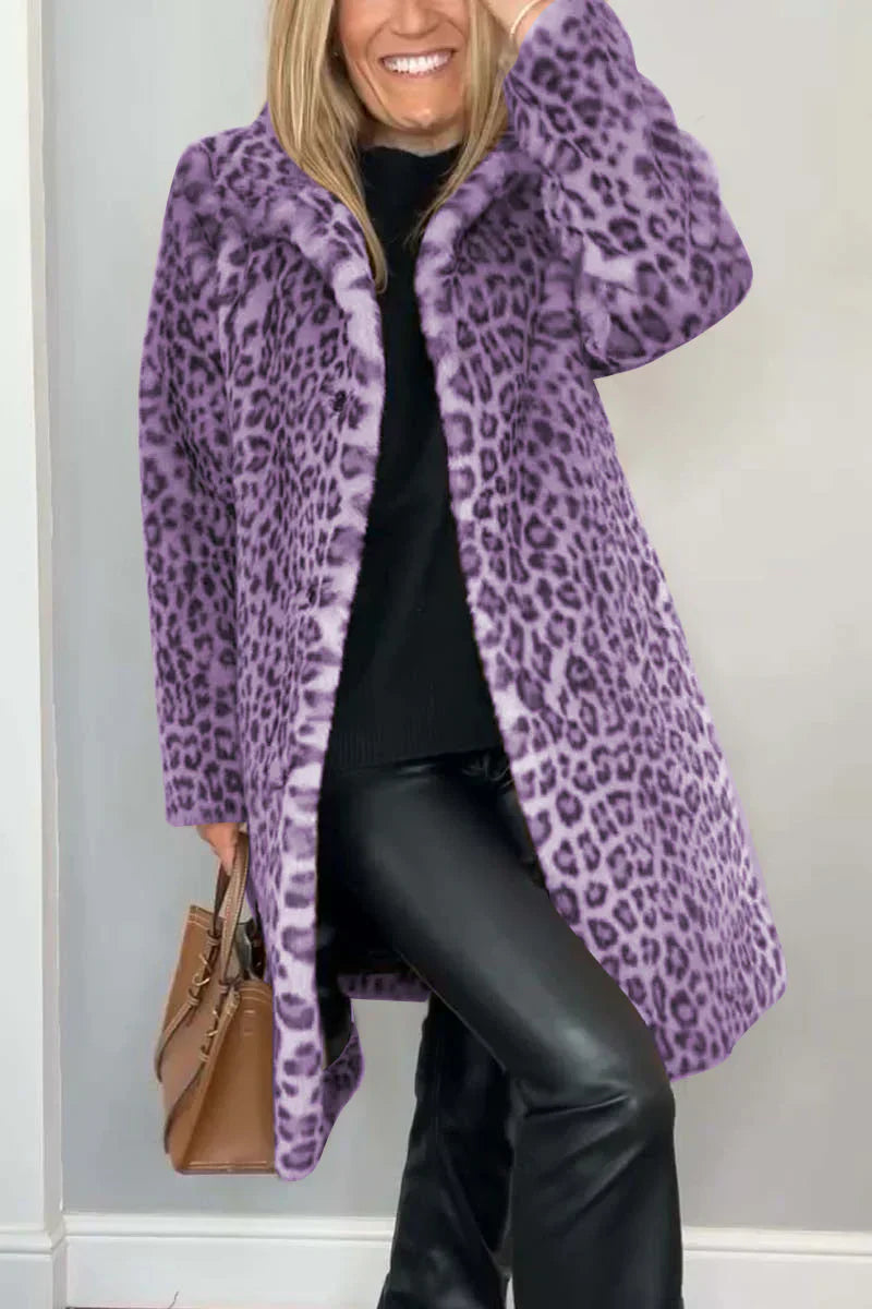 Drune | Damen - Wintermantel mit Animal - Print