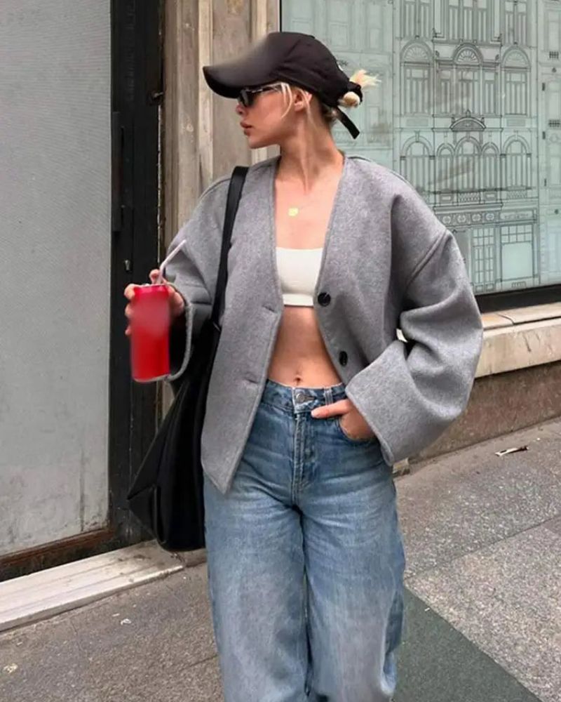 Drune | Luxus Blazerjack mit Faux Fur für Damen