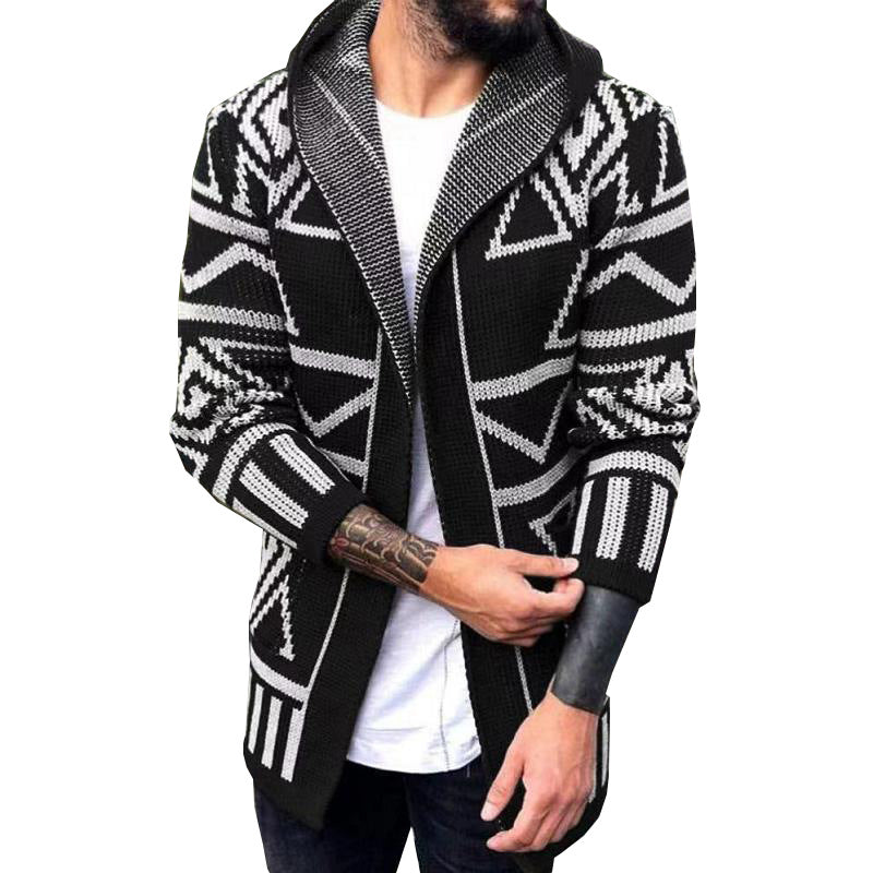 Herren Strickjacke mit kreativem Muster und offener Front Drune
