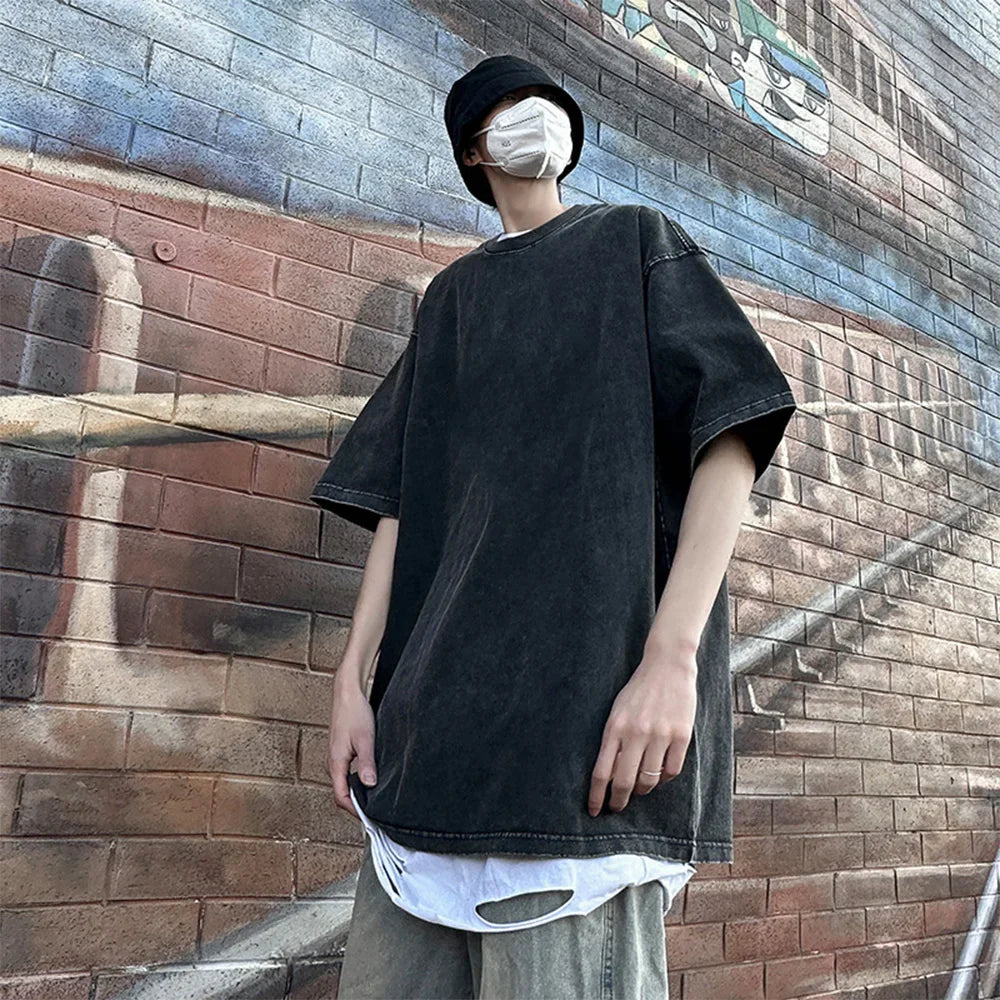 Drune | Vintage Locker sitzendes T-Shirt