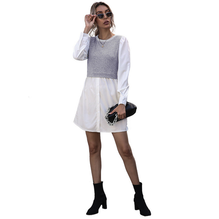 Damen Blusenkleid mit abnehmbarem Kurzpullover Drune