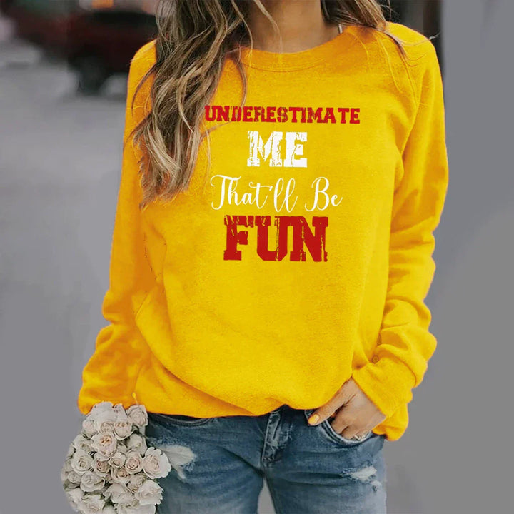 Drune | Sweatshirt - Relaxed Fit - Baumwollmischung - Rundhalsausschnitt - Buchstaben Druck Langarm