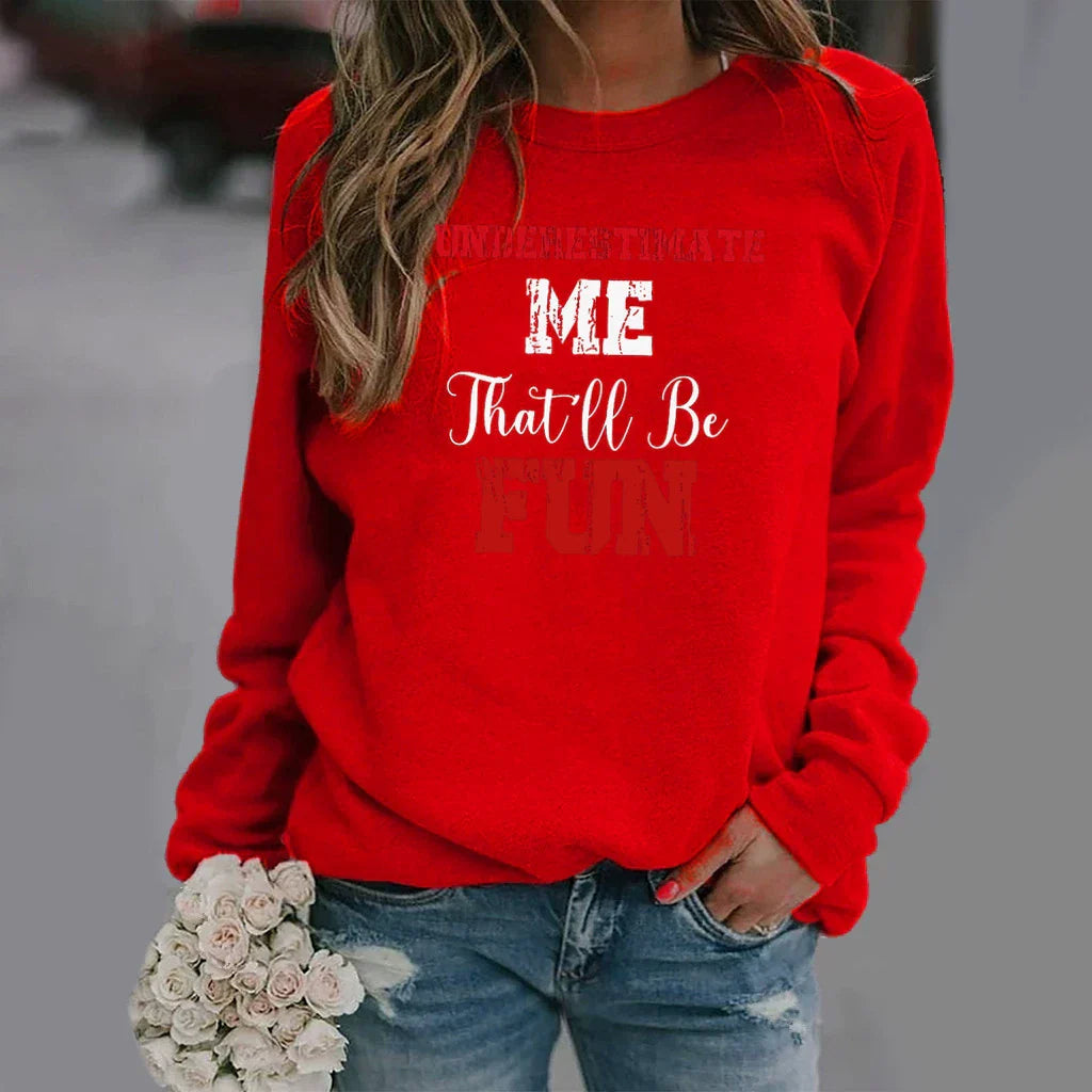 Drune | Sweatshirt - Relaxed Fit - Baumwollmischung - Rundhalsausschnitt - Buchstaben Druck Langarm