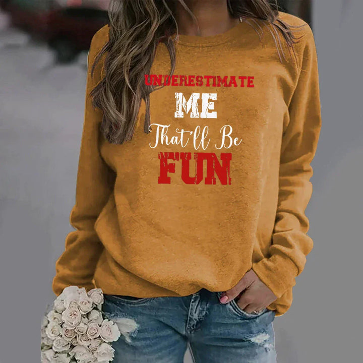 Drune | Sweatshirt - Relaxed Fit - Baumwollmischung - Rundhalsausschnitt - Buchstaben Druck Langarm