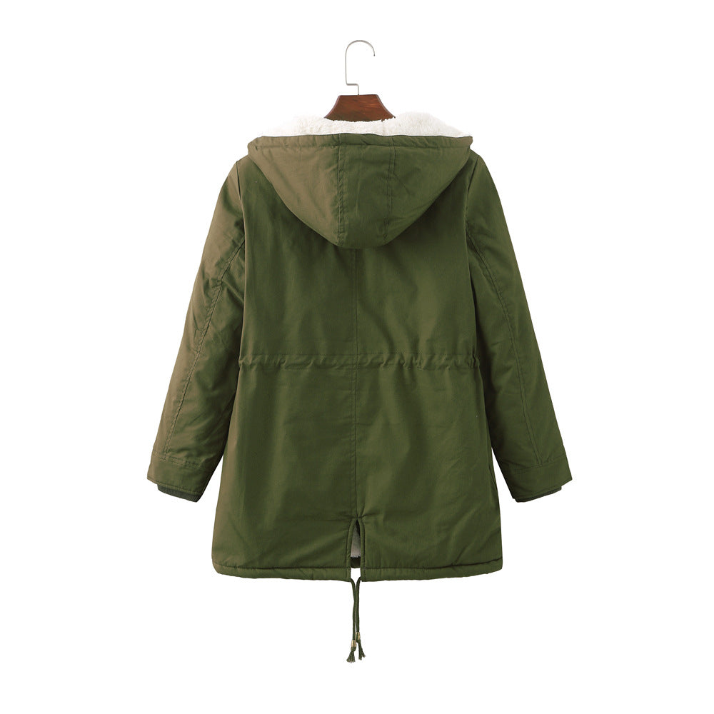 Damen warm gefütterte Parka-Jacke Drune
