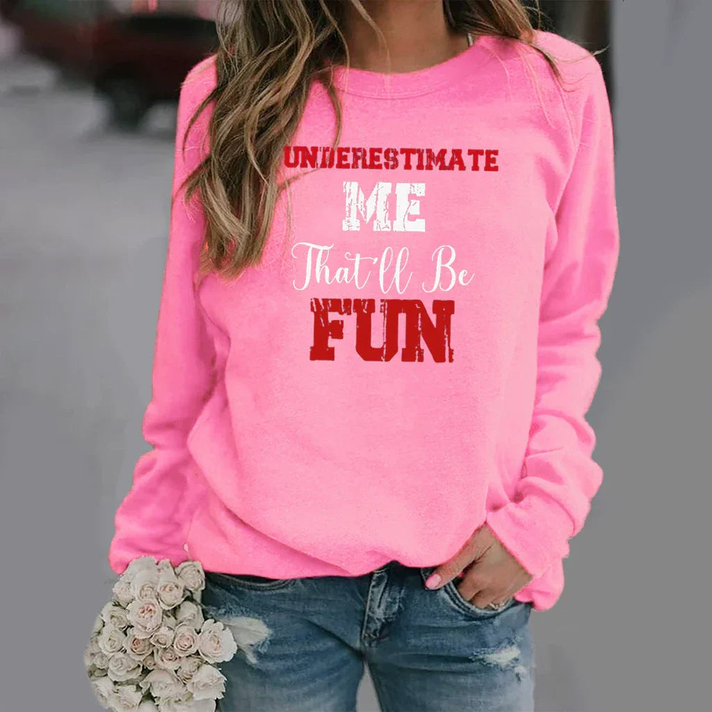 Drune | Sweatshirt - Relaxed Fit - Baumwollmischung - Rundhalsausschnitt - Buchstaben Druck Langarm
