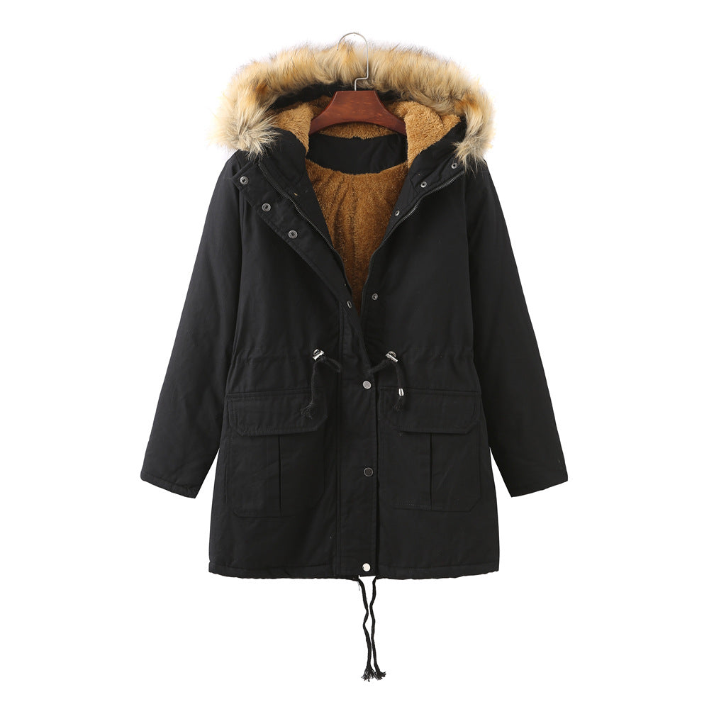 Damen warm gefütterte Parka-Jacke Drune