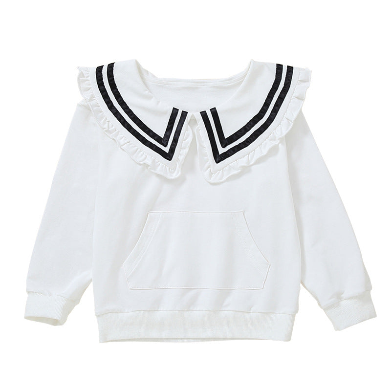 Mädchen Kapuzenpullover mit maritimem Kragen Drune