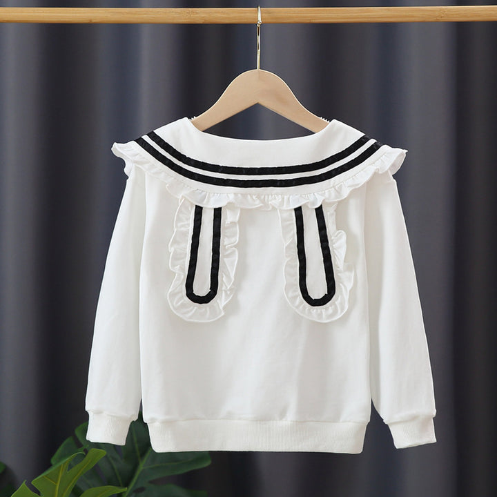 Mädchen Kapuzenpullover mit maritimem Kragen Drune