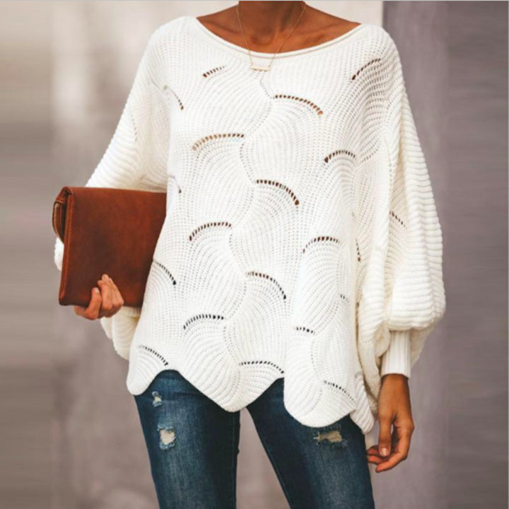 Damen Strickpullover mit luftiger Struktur und weitem Schnitt Drune