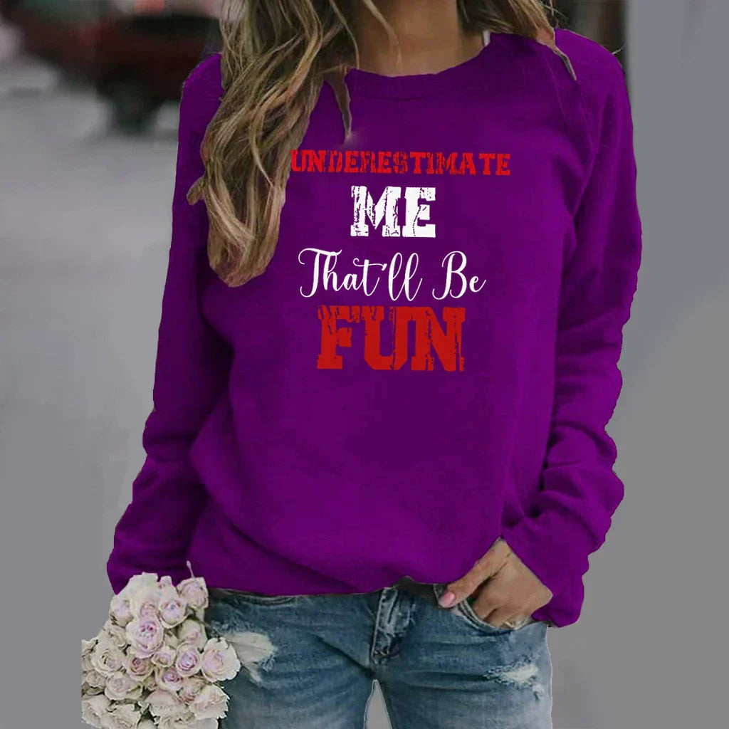 Drune | Sweatshirt - Relaxed Fit - Baumwollmischung - Rundhalsausschnitt - Buchstaben Druck Langarm