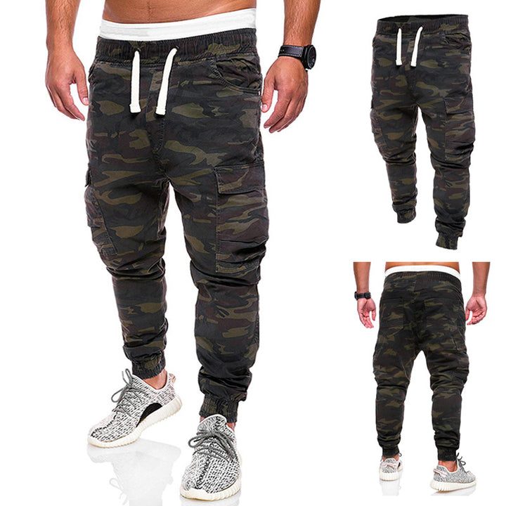 Herren nan taillierte Cargo-Joggerhose mit elastischem Komfortbund, seitlichen Klappentaschen und schmal zulaufenden Bündchen Drune