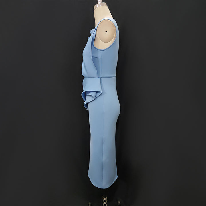 Damen figurbetontes Kleid mit Drapierung Drune