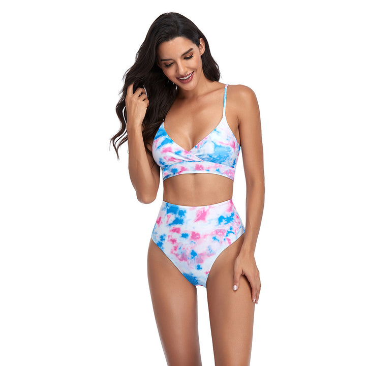 Damen Bikini-Set mit hohem Bund und modischem Wickeldesign Drune