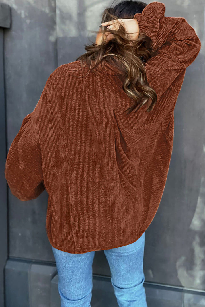 Drune | Lockere Hemd Aus Cord Polyester Stilvoll und Bequem