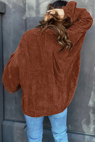 Drune | Lockere Hemd Aus Cord Polyester Stilvoll und Bequem