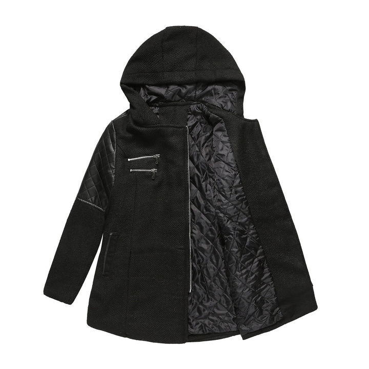 Damen modische Übergangsjacke mit Kapuze und gesteppten Einsätzen Drune