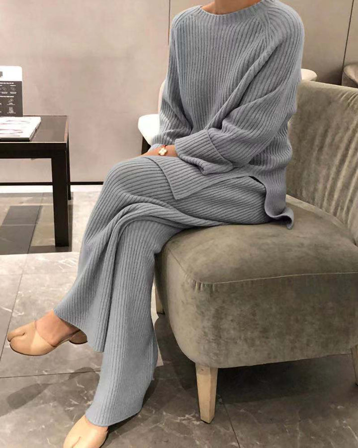 Damen Strickanzug mit weichem Rippenmuster und weitem Schnitt Drune