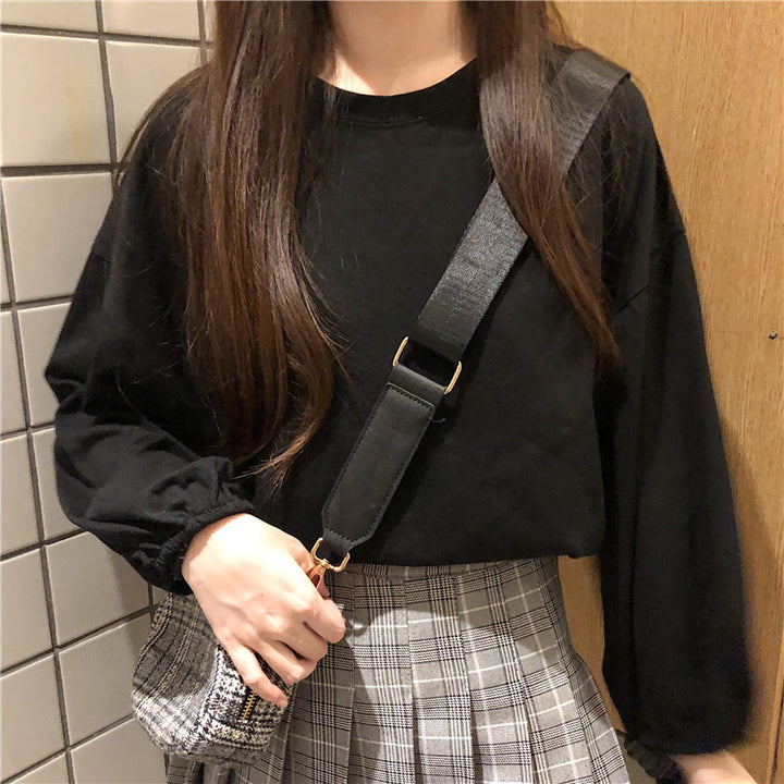 Damen lässiges Langarmshirt mit Ballonärmeln Drune