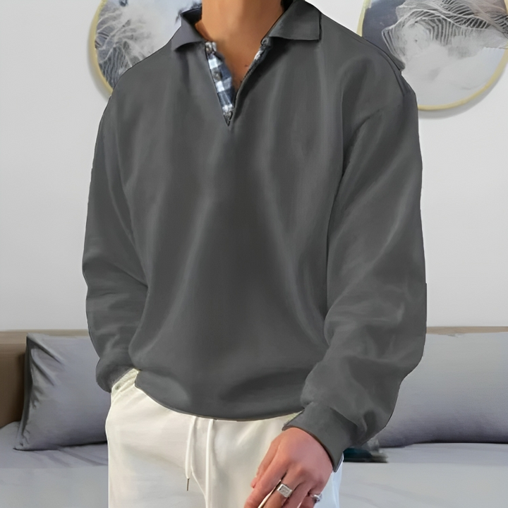 Drune | Lässiger Polo Pullover Sweatshirt