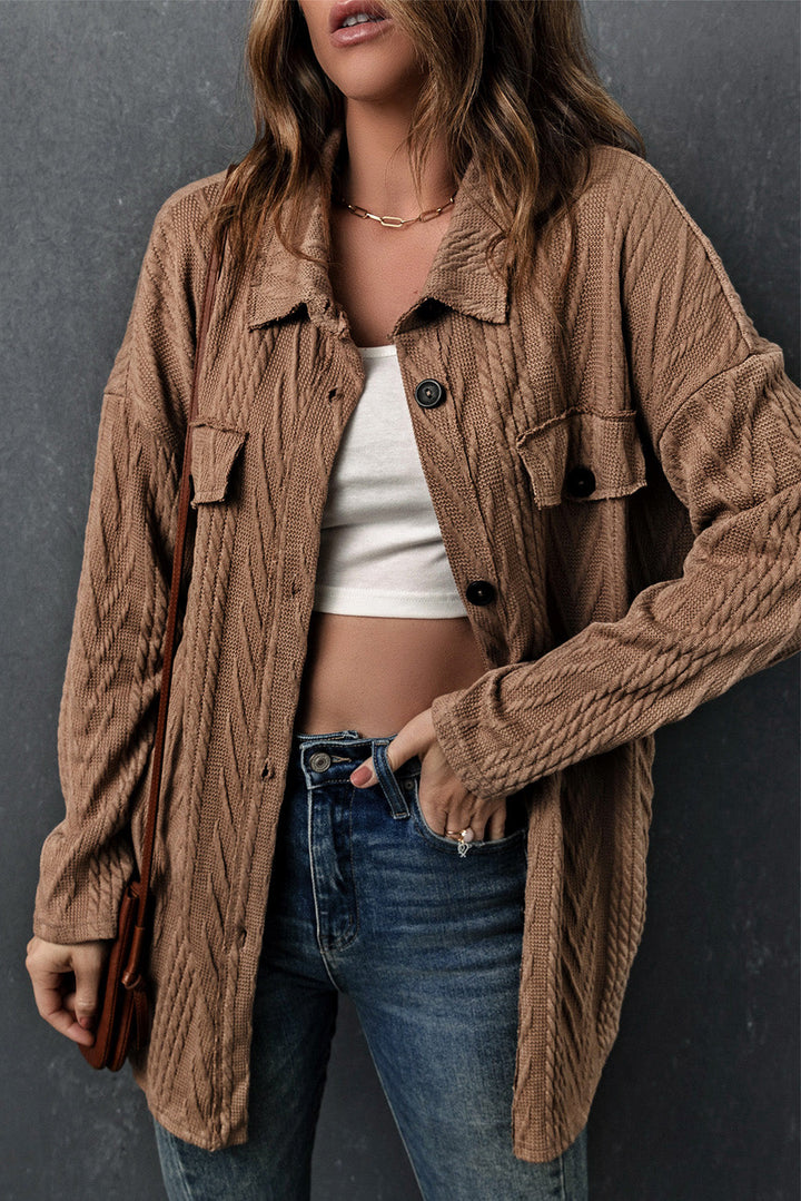 Drune | Gestrickte Bluse mit Knopfleiste Baumwollmix Perfekt Für Lagenlook