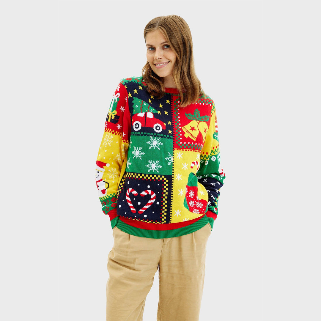Drune | Der Patchwork Weihnachts-Pullover - Damen