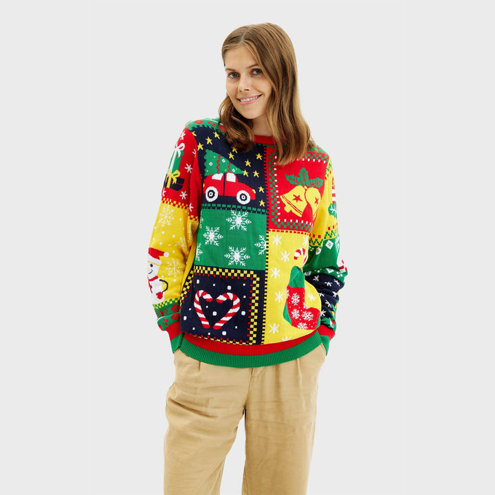 Drune | Der Patchwork Weihnachts-Pullover - Damen