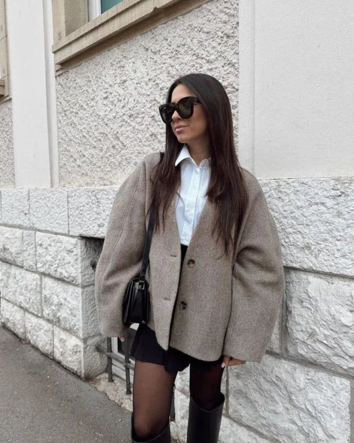 Drune | Luxus Blazerjack mit Faux Fur für Damen
