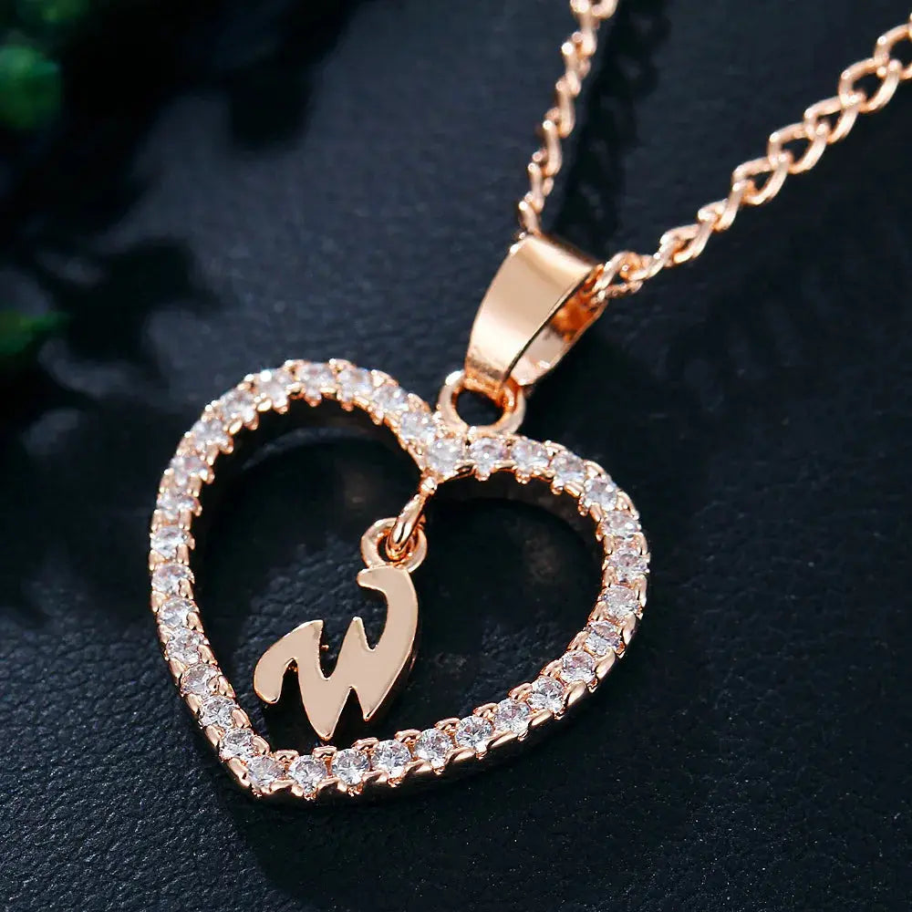 Drune | Buchstaben Zirkon Liebe Kette Schmuck Anhänger
