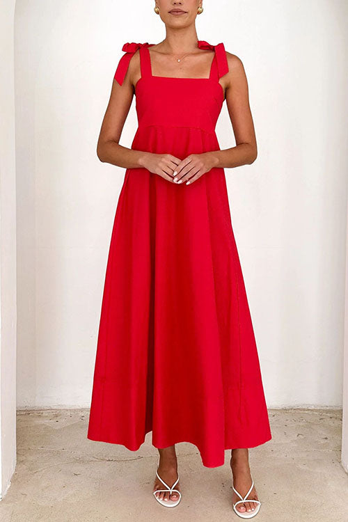 Drune | Rosiedress Schleifen-Schulter Empire Taille Swing Maxi Cami Kleid