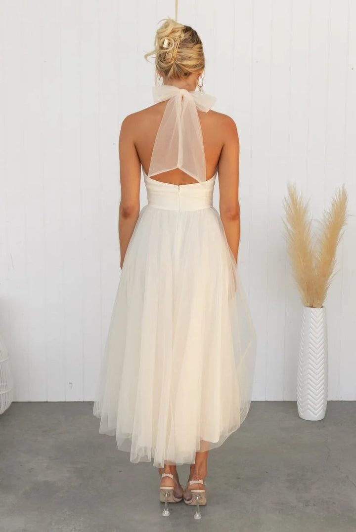 Drune | Halter Tüll Midi Kleid