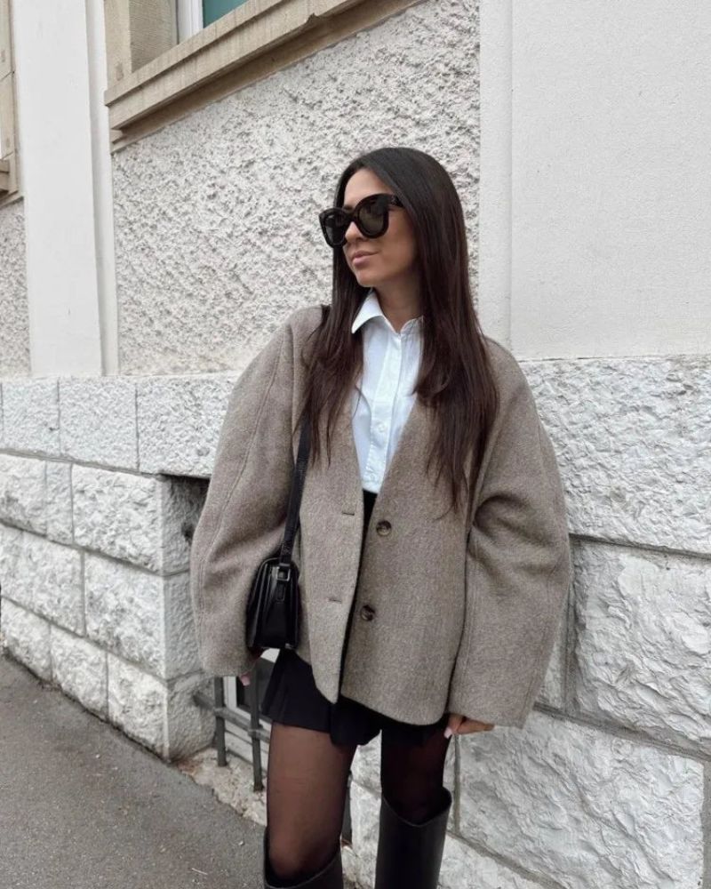 Drune | Luxus Blazerjack mit Faux Fur für Damen