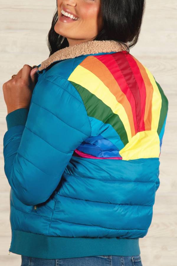 Drune | Regenbögen Retro Streifen Isolierte Jacke