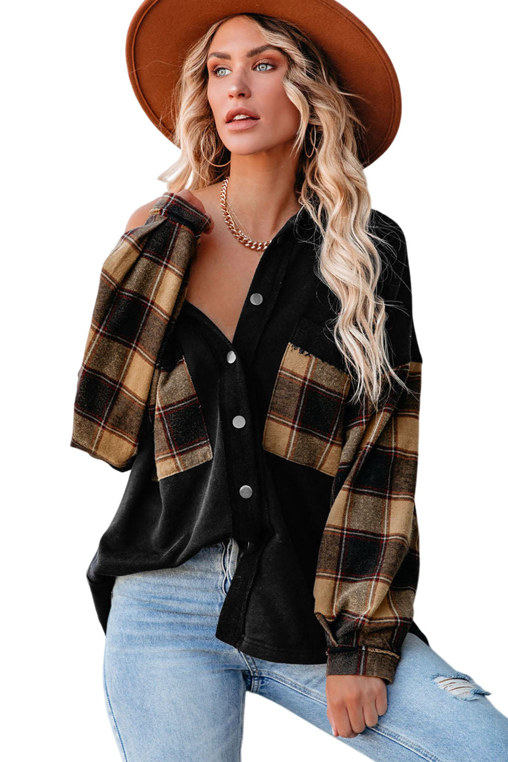 Drune | Gepunktete Flanellhemden Polyester und Baumwolle Einzigartiger Look