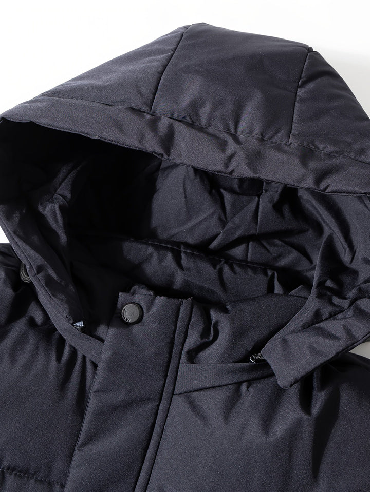 Drune | Winterjacke mit Kapuze - Warme, Winddichte & Wasserdichte Steppjacke mit Reißverschluss und Taschen