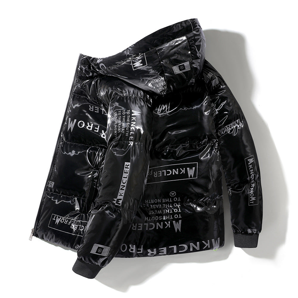 Drune | Gesteppt Herrenjacke mit Kapuze und Vinyleffekt