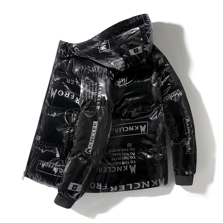 Drune | Gesteppt Herrenjacke mit Kapuze und Vinyleffekt
