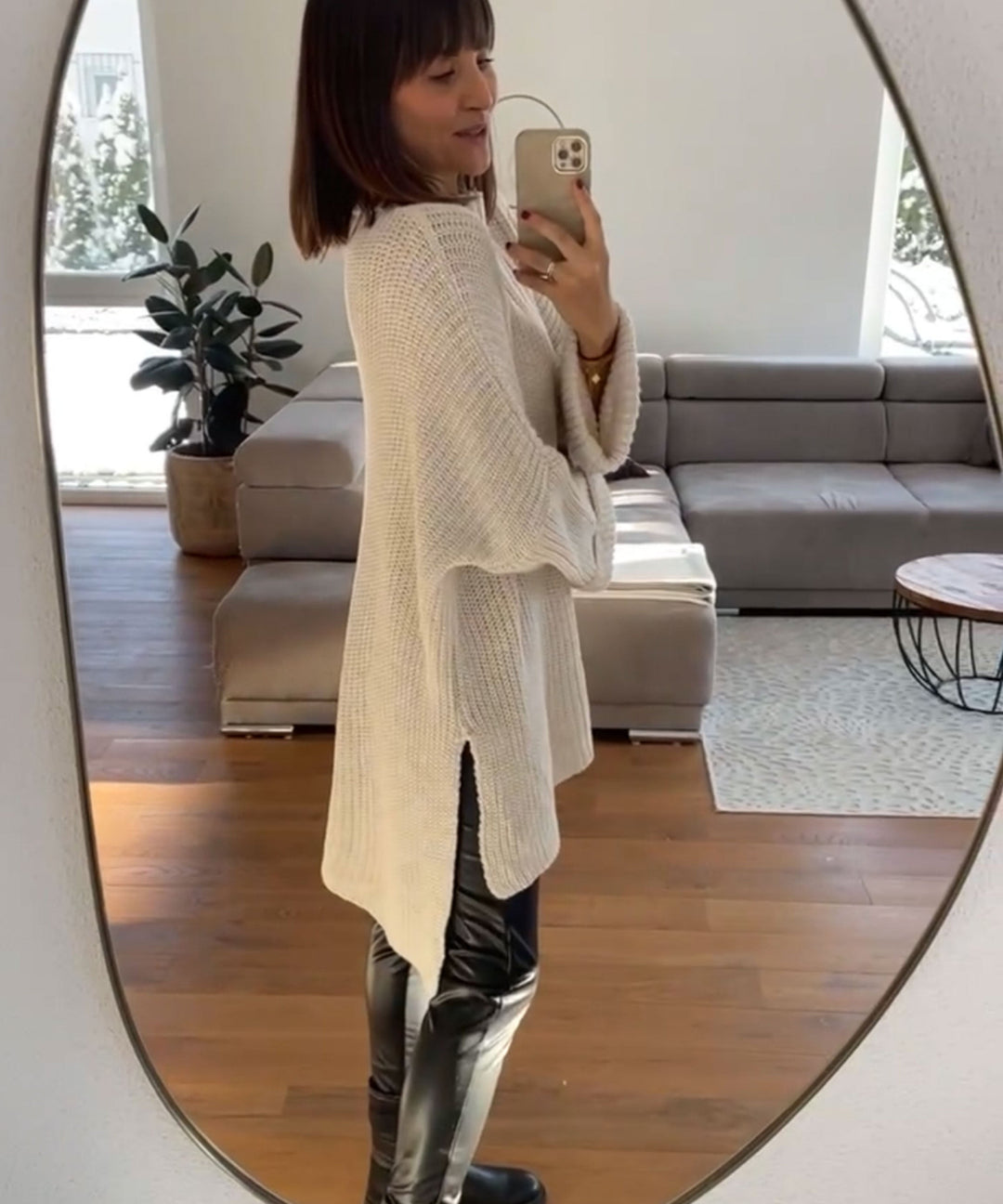 Drune | Cozy oversized knit sweater in soft beige