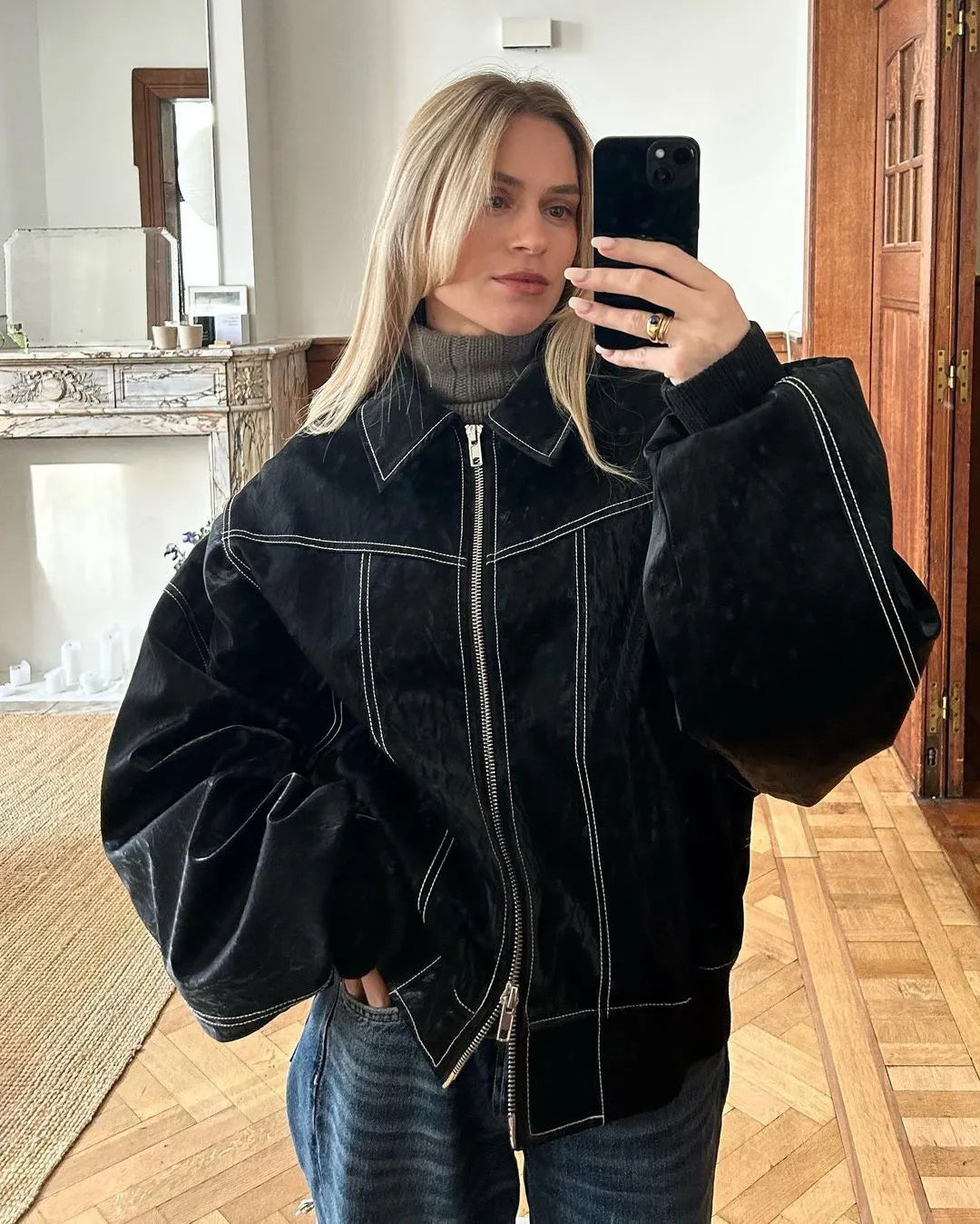 Drune | Oversized Bomberjacke Stilvoll und Wärmeresistent Perfekt Für Herbst und Winter