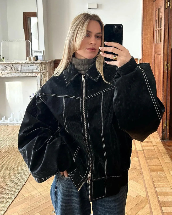 Drune | Oversized Bomberjacke Stilvoll und Wärmeresistent Perfekt Für Herbst und Winter