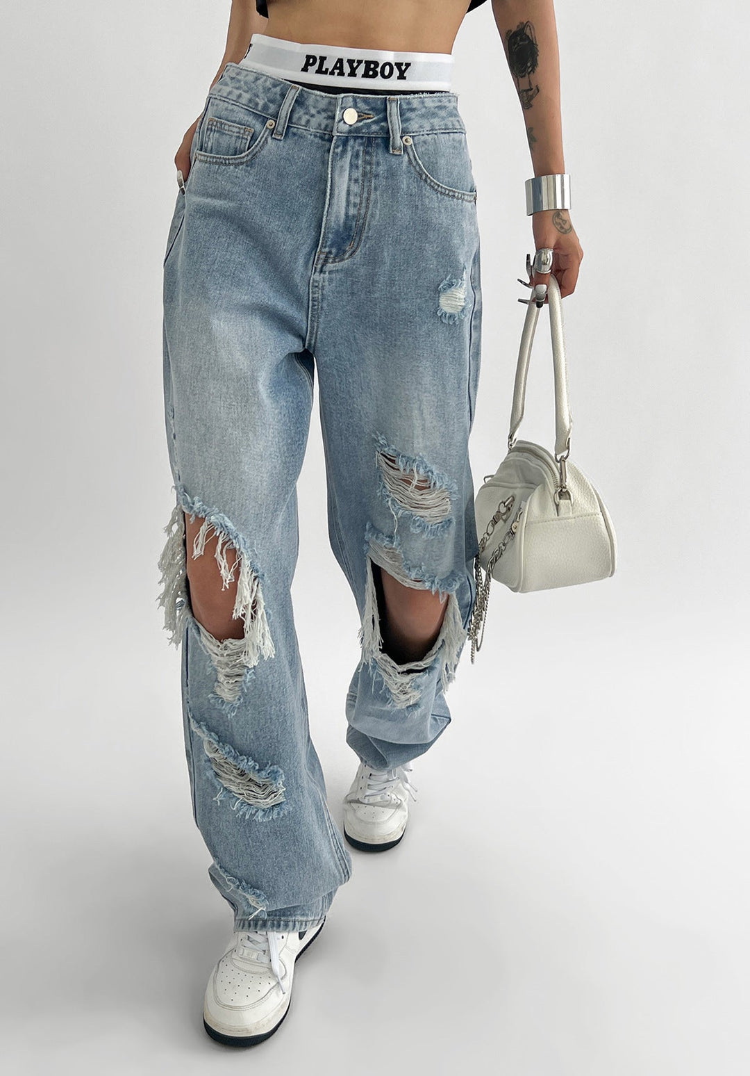 Drune Damenjeans mit zerrissenen