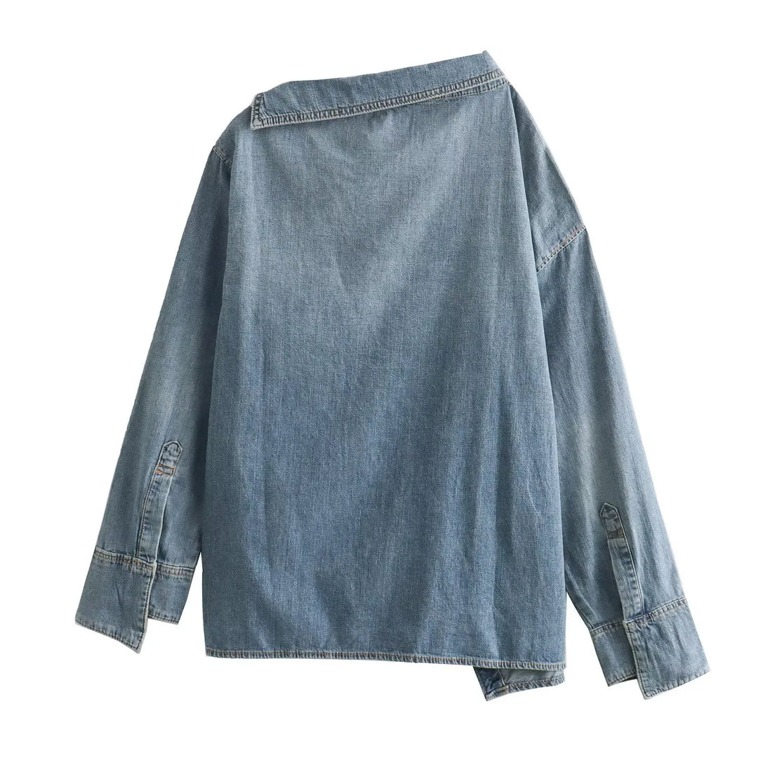Drune | Lässiges, Asymmetrisches Jeanshemd
