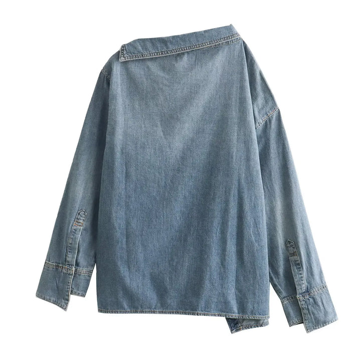 Drune | Lässiges, Asymmetrisches Jeanshemd