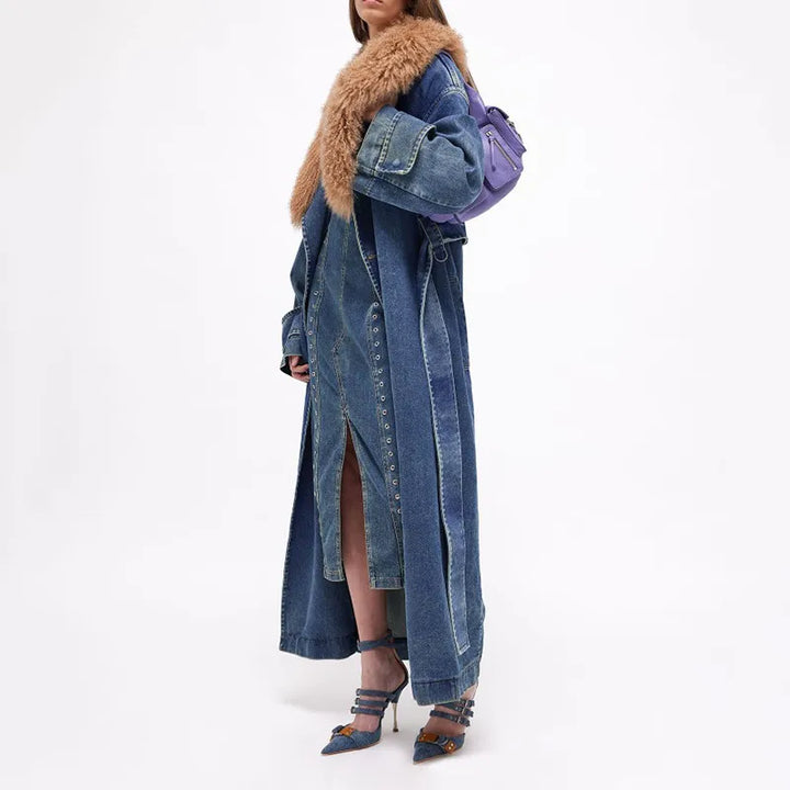 Drune | Trendy Jeans-Trenchcoat für Damen