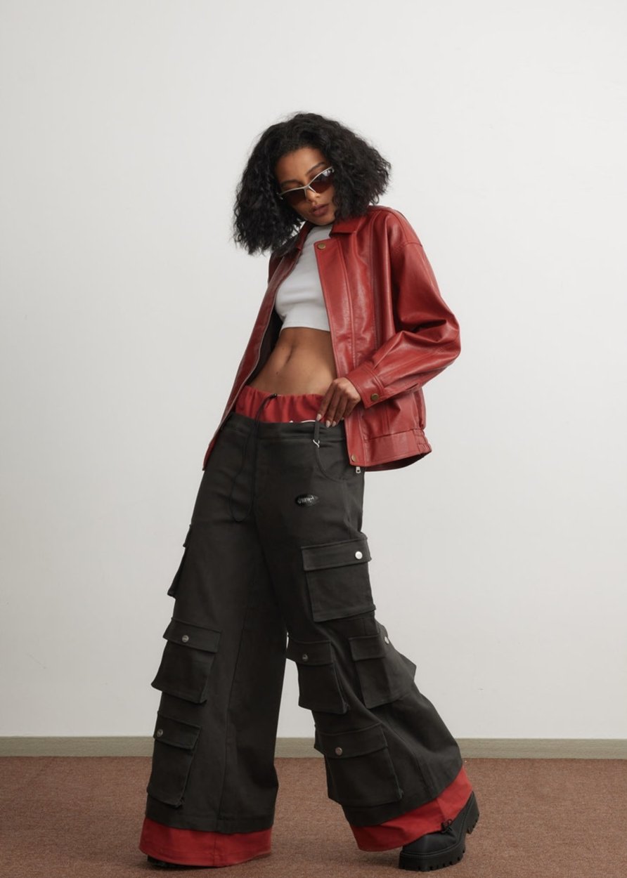 Drune | Rote Lederjacke - Unisex Mode