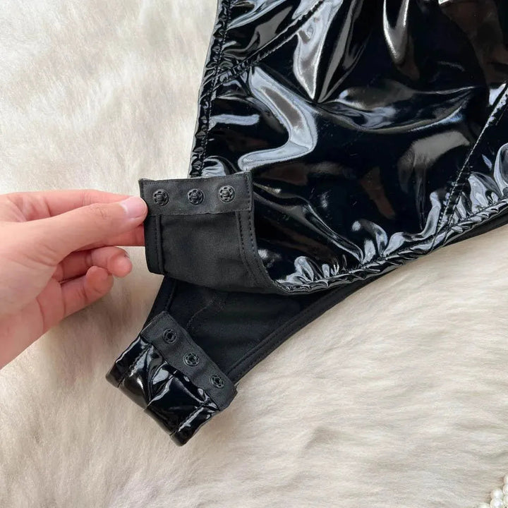Drune | Body Donna made of PU leather with V-neck