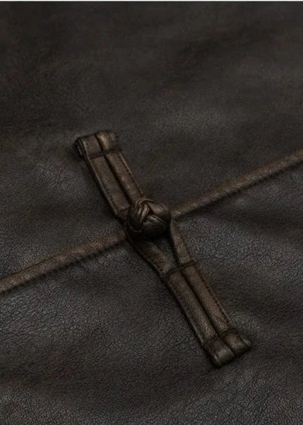 Drune | Lässige PU-Lederjacke mit Stehkragen