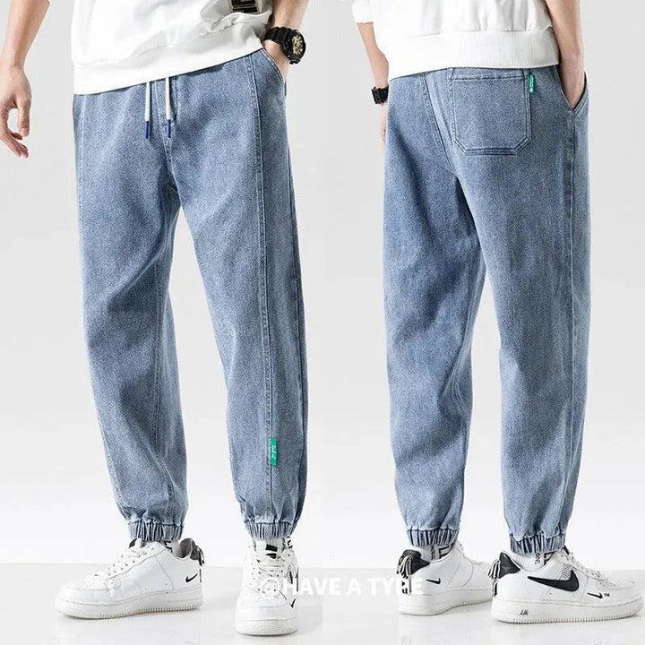 Drune | Modische Plus-Size-Herren-Jeans mit Knöchelbindung